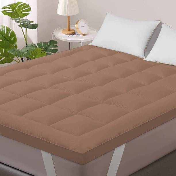 Jaipurlinen 2 inch (5.08 cm) Single Size Microfibre Breathable, Stretchable, Waterproof Mattress Topper