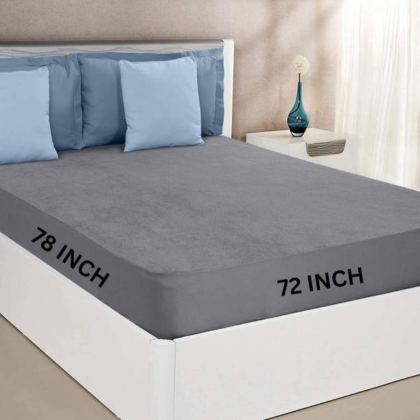 CROSPO Double Size Fitted Terry Cotton Breathable, Stretchable, Waterproof Mattress Cover