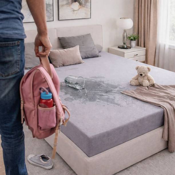 MW PRINTS King Size Waterproof Mattress Topper