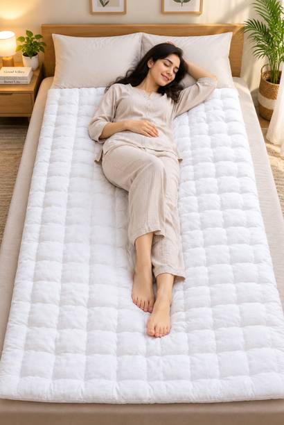 Sajidmanuri 2 inch (5.08 cm) Single Size Cotton Breathable Mattress Topper