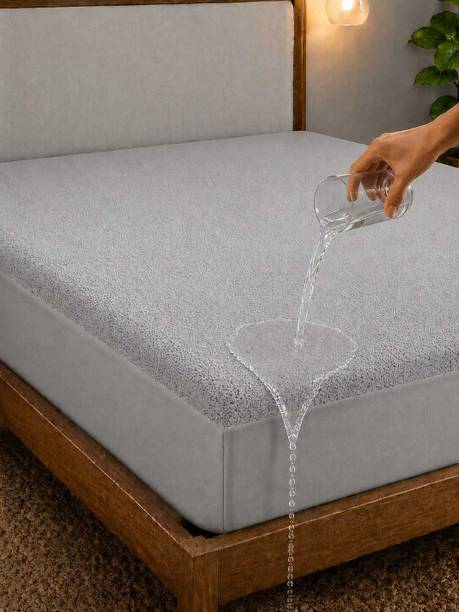 PROTEXIA Double, King, Queen Size Fitted Cotton Breathable, Stretchable, Waterproof Mattress Cover