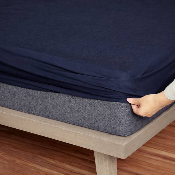 Blufurn Double Size Fitted Terry Cotton Breathable, Stretchable, Waterproof Mattress Cover