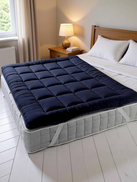 Jaipurlinen 2 inch (5.08 cm) King Size Poly Fiber Breathable, Stretchable Mattress Topper