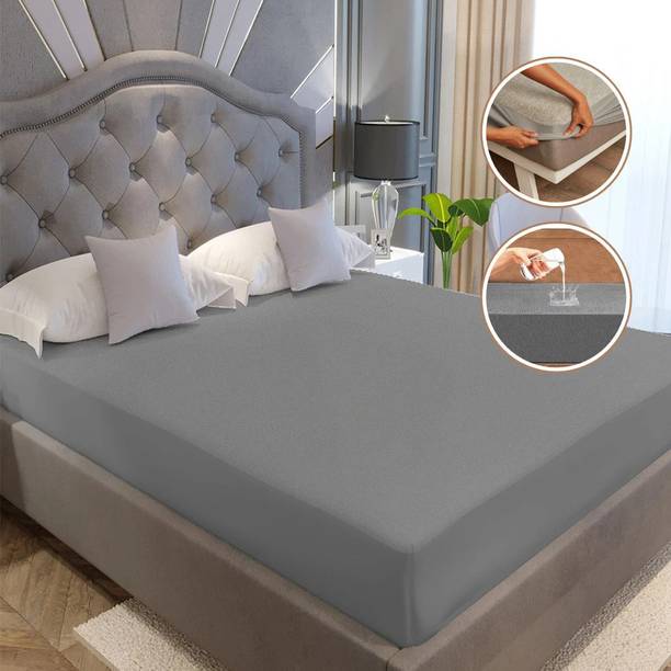 Poorak King Size Fitted Terry Cotton Waterproof, Breathable, Stretchable Mattress Cover