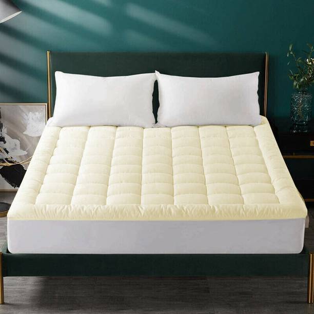 Jaipurlinen Mattress Topper Queen Size Breathable, Stretchable Mattress Cover