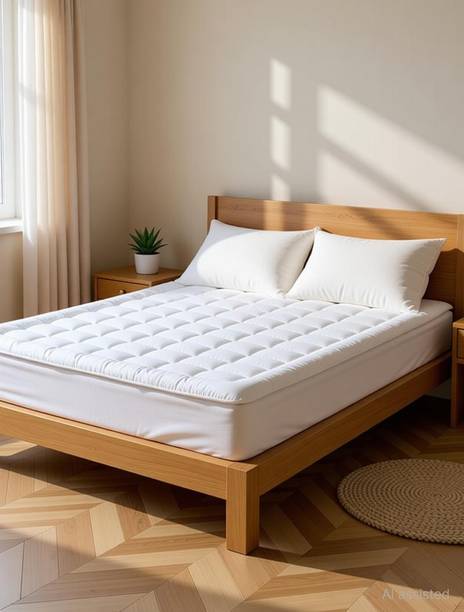 Jaipurlinen 3 inch (7.62 cm) King Size Microfibre Breathable Mattress Topper