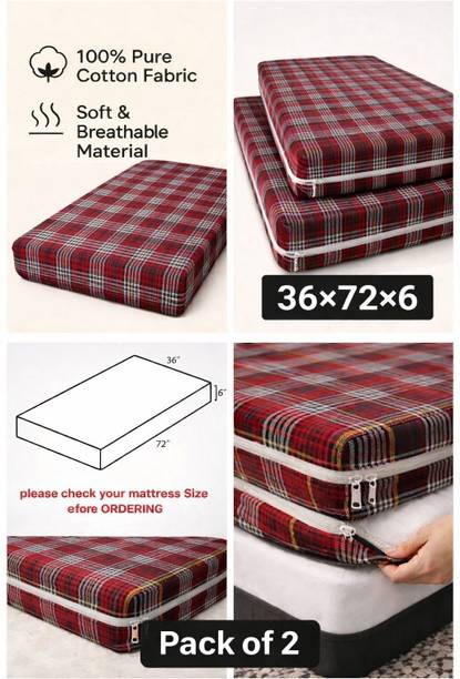 FF CREATIONS 3 inch (7.62 cm) King Size Cotton Mattress Topper