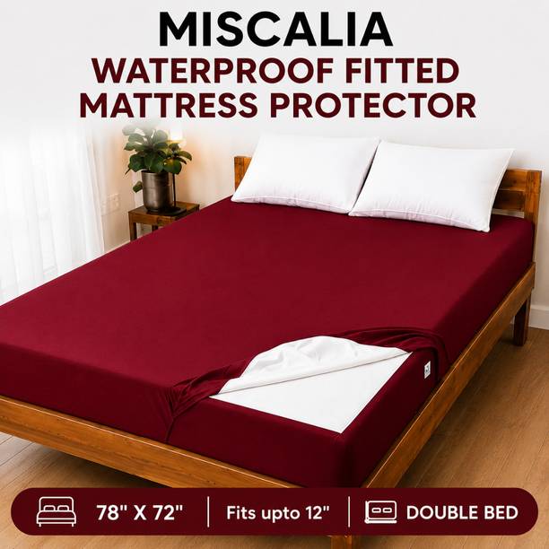 Miscalia King Size Fitted Terry Cotton Waterproof Mattress Cover