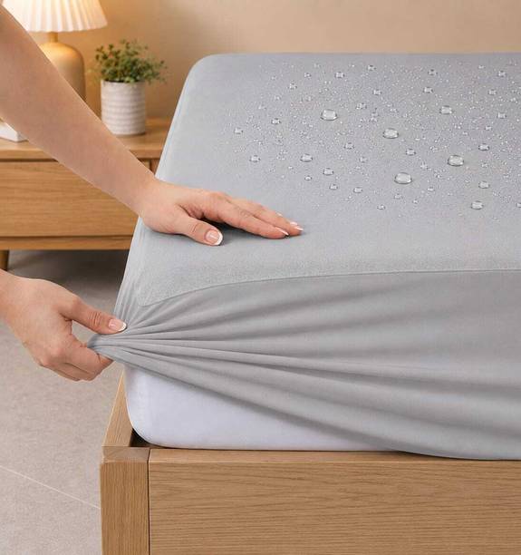 Komfy Bharat Double, King, Queen Size Fitted Cotton Waterproof, Breathable, Stretchable Mattress Cover