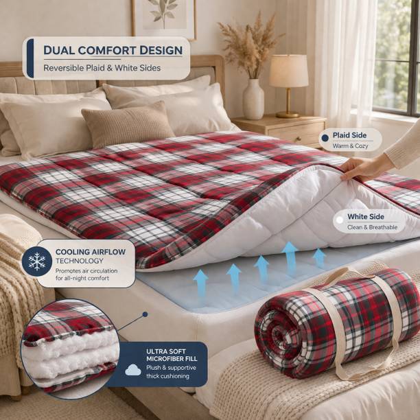 FAB TAX GOYAL 2 inch (5.08 cm) King Size Microfibre Breathable Mattress Topper