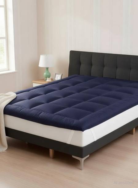 Comfowell 2 inch (5.08 cm) Queen Size Poly Fiber Stretchable, Waterproof Mattress Topper
