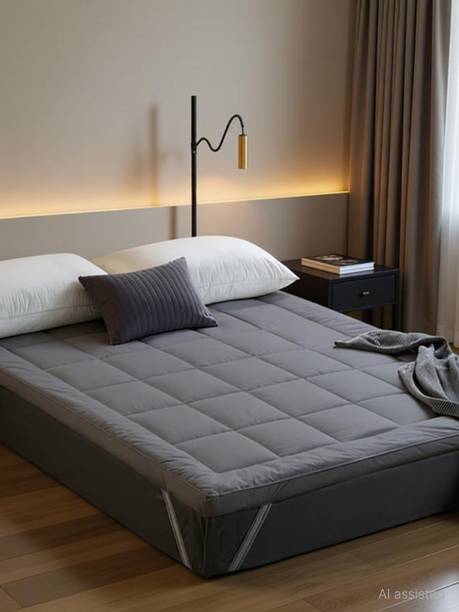 Riyans group 2 inch (5.08 cm) King Size Microfibre Breathable, Stretchable, Waterproof Mattress Topper