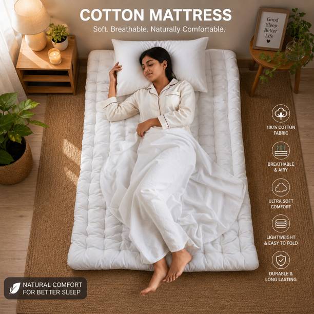 Aaveshmansuri 2 inch (5.08 cm) Single Size Cotton Mattress Topper
