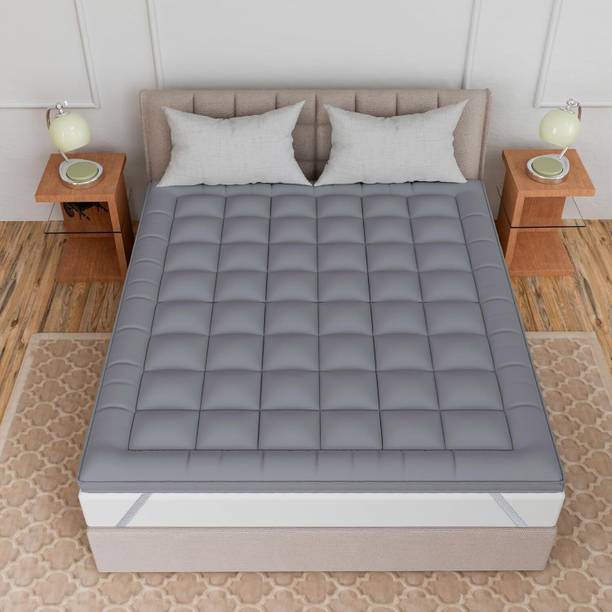 Blue Home Mattress Topper Double Size Breathable Mattress Cover