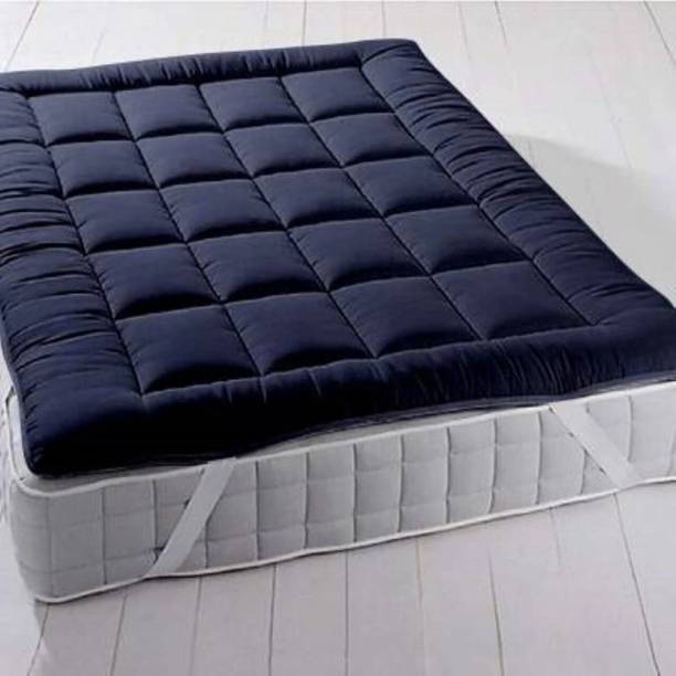 Texlux 2 inch (5.08 cm) Double Size Poly Fiber Breathable, Stretchable, Waterproof Mattress Topper