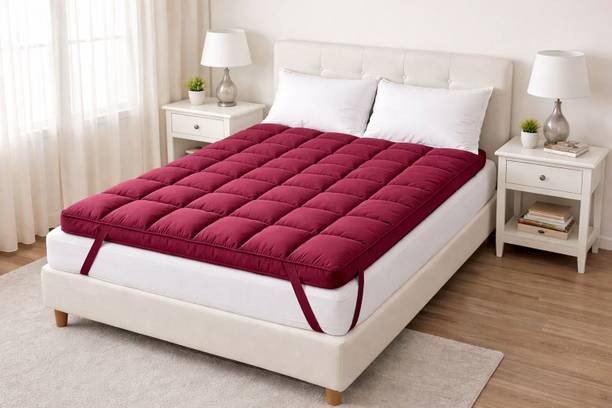 Jaipurlinen 3 inch (7.62 cm) King Size Poly Fiber Breathable Mattress Topper
