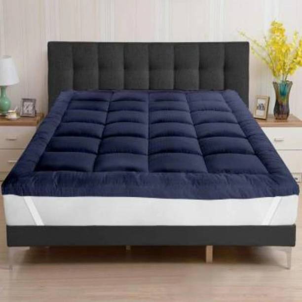 Texlux 2 inch (5.08 cm) Queen Size Poly Fiber Breathable, Stretchable, Waterproof Mattress Topper