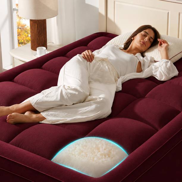 KRISHNA POLY FAB 2 inch (5.08 cm) King Size Microfibre Breathable Mattress Topper