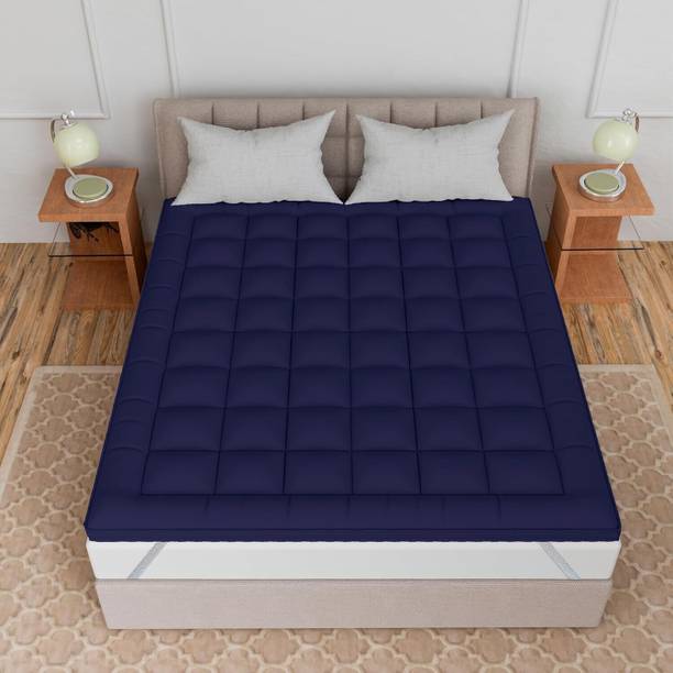 Blue Home Mattress Topper Double Size Breathable Mattress Cover