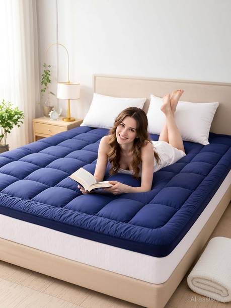 Texlux 2 inch (5.08 cm) King Size Microfibre Breathable, Stretchable, Waterproof Mattress Topper