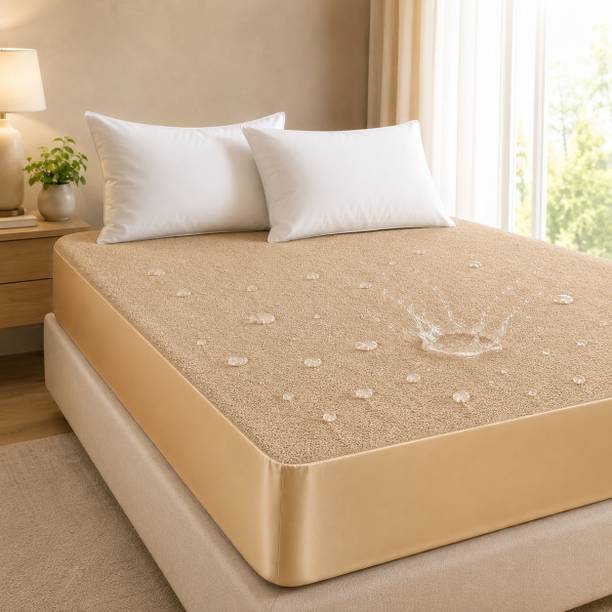 VAS COLLECTIONS Single Size Fitted Terry Cotton Waterproof Mattress Cover
