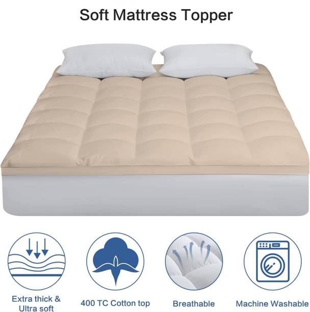 CHICERY Mattress Topper Queen Size Breathable, Stretchable, Waterproof Mattress Cover