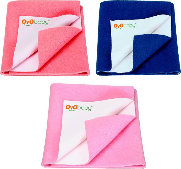 Oyo Baby Waterproof Baby Dry Sheet, Small Size, Pack Of 3 (Pink, Salmon Rose, Royal Blue)
