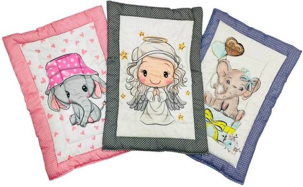 Vanray Fashion New Born Baby Supper Soft Fril Mattress( Pack Of 3)(Queen,Elephant)