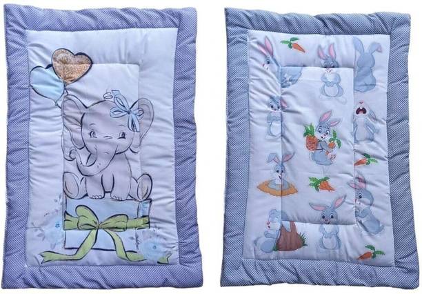Glamica New Born Baby Bed Mattress, Godadi, Kids Crib Sheet| MultiColor | Pack of 2