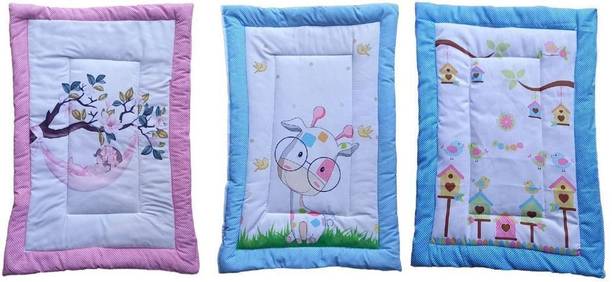 Glamica New Born Baby Bed Mattress, Godadi, Kids Crib Sheet| MultiColor | Pack of 3
