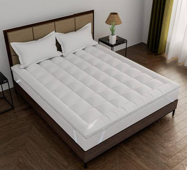 Blue Home Mattress Topper Double Size Breathable Mattress Cover