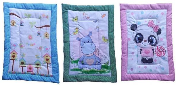 Glamica New Born Baby Bed Mattress, Godadi, Kids Crib Sheet| MultiColor | Pack of 3