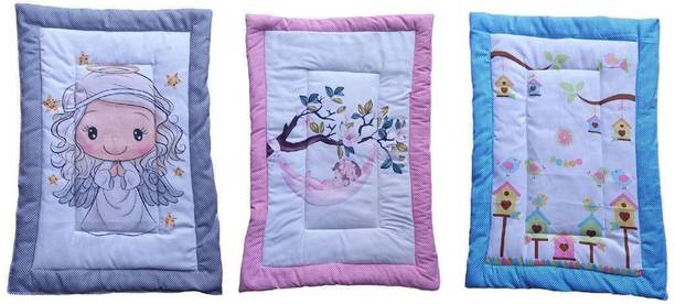 Glamica New Born Baby Bed Mattress, Godadi, Kids Crib Sheet| MultiColor | Pack of 3