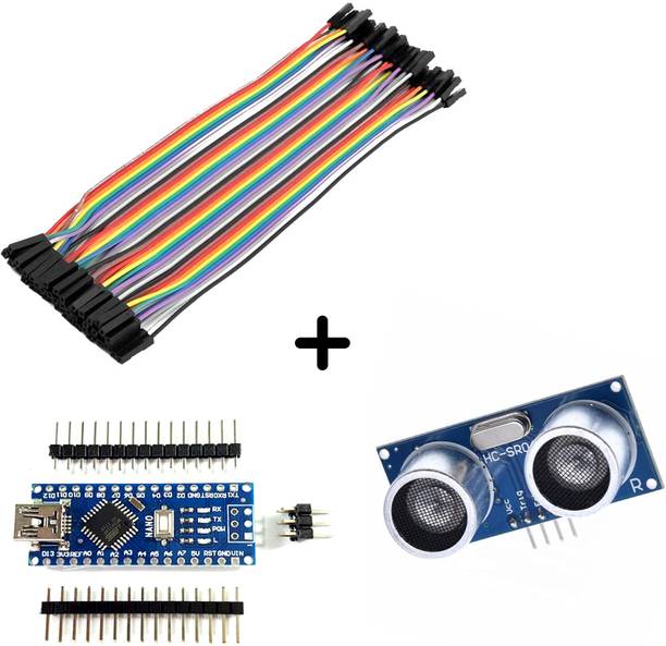 shatam Nano board + Ultrasonic Sensor+Female to female Jumper wire combo Electronic Components Electronic Hobby Kit