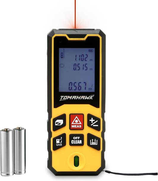 Tomahawk TLM-O-40, Laser Distance Meter Lite with Battery, 2 Lines Clear Display Measurement Tape