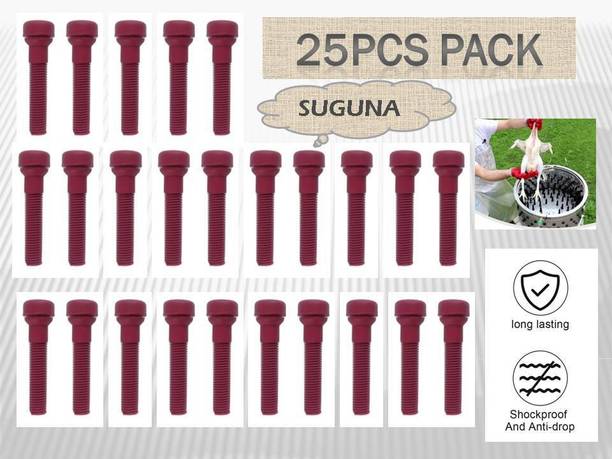 SUGUNA Rubber Plucker for Chicken Feather Cleaning Machine (Pack of 25)Red Silicone Masher Meat Tenderizer