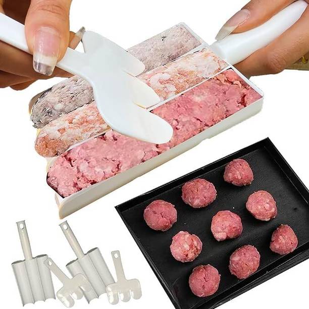 HRK Enterprise Triple Meatball Maker Kitchen Meat Baller Scoop (multi,pack of 1) Plastic Rolling Meat Tenderizer
