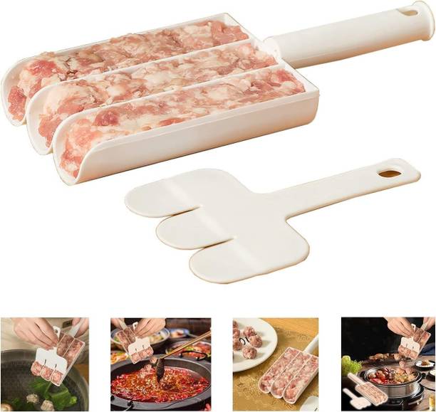 Digital Shoppy Triple Meatball Maker, White Plastic Masher Meat Tenderizer