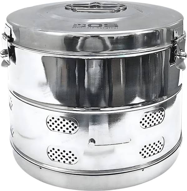 Bos Medicare Surgical Surgical Dressing Drum ( 6x6 Inches) Stainless Steel Small Interactive dressings Medical Dressing