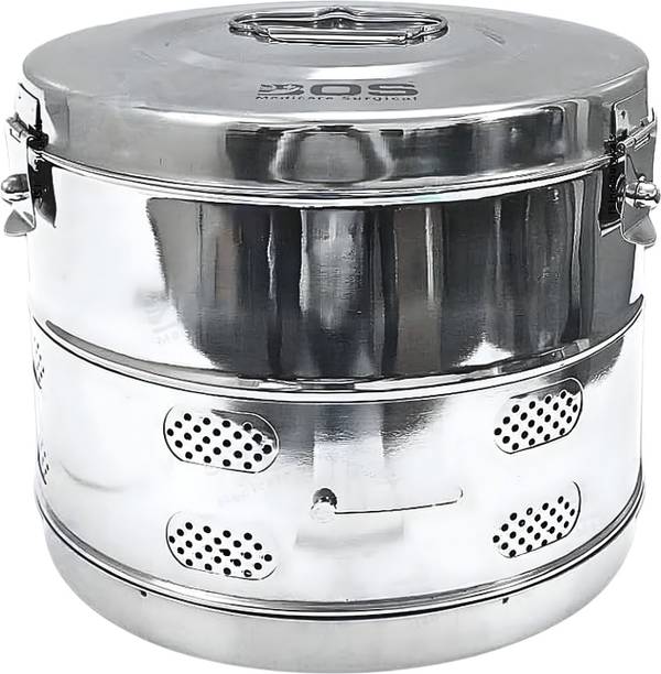 Bos Medicare Surgical Surgical Dressing Drum ( 6x6 Inches) Stainless Steel Small Interactive dressings Medical Dressing