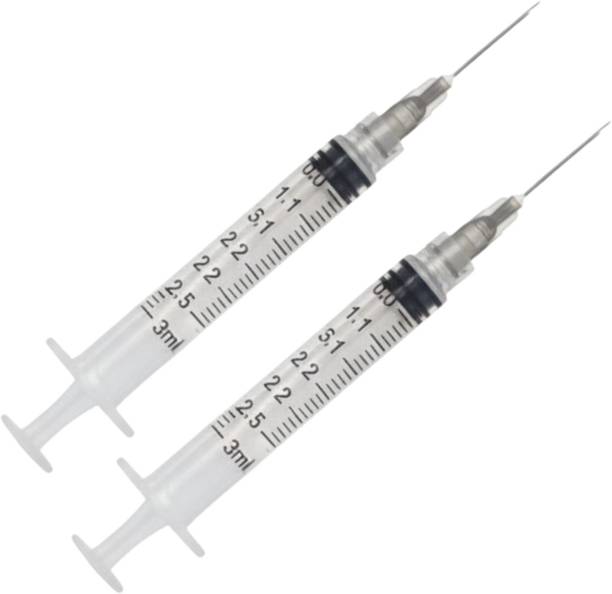 MDSS 3ml Syringe with Medical Needle for Injection | Sterile & Disposable | Pack of 2 Medical Needle