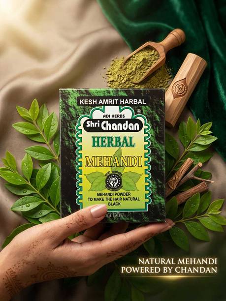 Adi Herbs Dry Herbal Mehendi Henna Powder for Natural Hair Care and Colouring Natural Mehendi