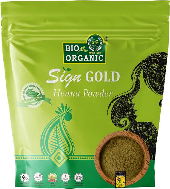 sign gold Bio Oraganic 100% Herbal Henna Powder 500gm Natural Mehendi