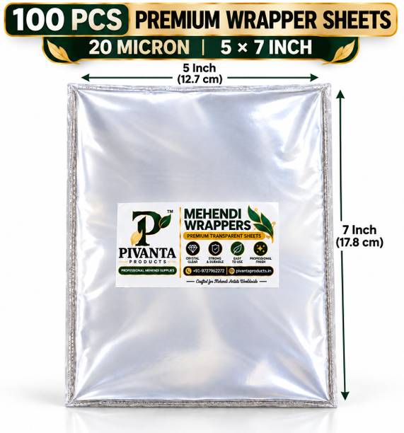 Pivanta Products 100Pcs-Transparent t Sheets NA Cellophane, Plastic Gift Wrapper