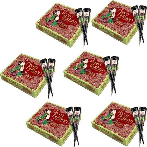 MOSKLIN Prem Dulhan Mehendi Cone Pure Leaf of Natural Henna No Chemicals Pack of - 6 Natural Mehendi