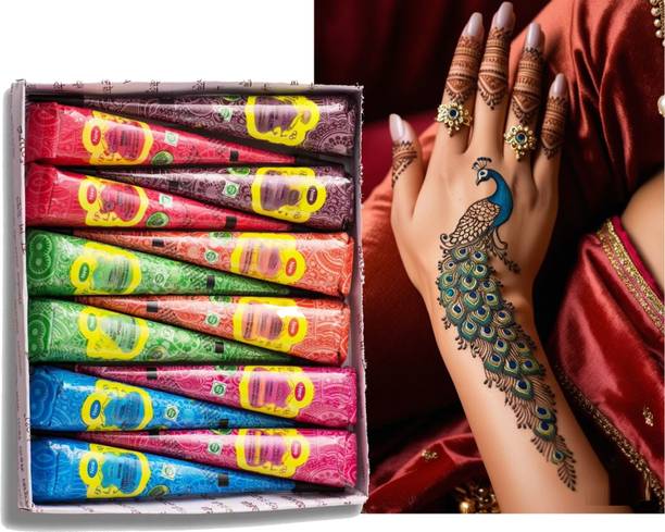 AEPRUY NEW Mehendi Cone | Tattoo Mehndi | Color Paste | Outline Natural Mehendi Natural Mehendi