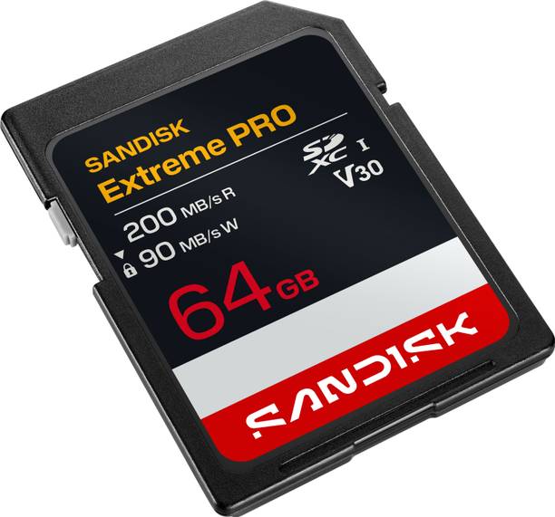 SanDisk SDSDXXU-064G-GSCIN SANDISK Extreme PRO SD UHS-I Card 64 GB SDXC UHS Class 1 200 MB/s  Memory Card Compatible with Mobile, Computer, Tablet, Camera, Gaming Console