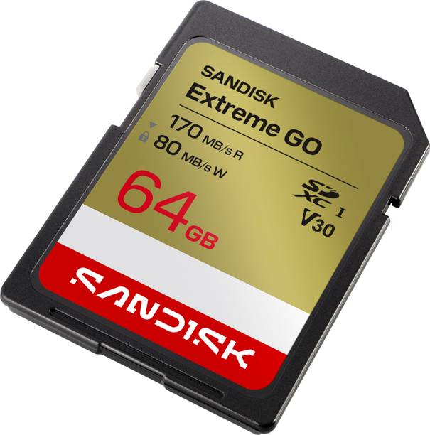 SanDisk SDSDXGN-064G-GNCIN SANDISK Extreme GO SD UHS-I Card 64 GB SDXC UHS Class 1 170 MB/s Memory Card Compatible with Mobile, Computer, Tablet, Camera, Gaming Console