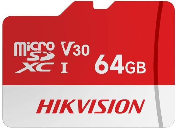 HIKVISION HS-TF-D1(DZ)/64G/INDIA/WW V30 64 GB MicroSDXC Class 10 92 MB/s Memory Card Compatible with Camera, Mobile, Tablet