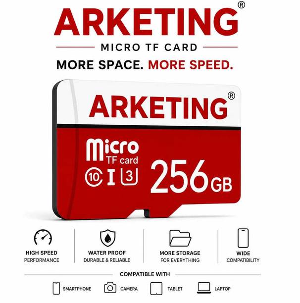 ARKETING 256B 256 W 256 GB Extreme Pro SDHC Class 10 120 MB/s  Memory Card Compatible with Camera, Computer, Gaming Console, Mobile, Tablet